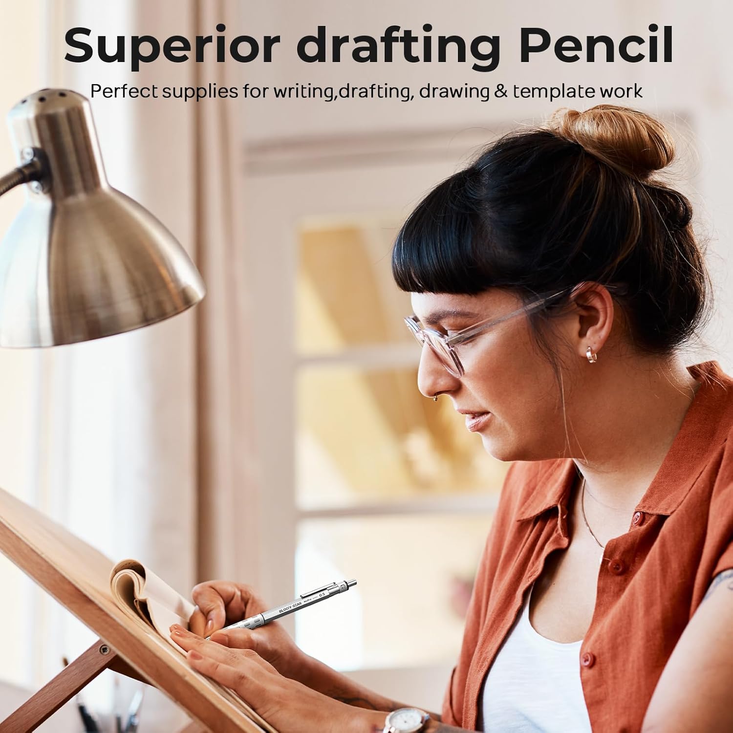 Nicpro 0.5mm Mechanical Pencil Set 3 Metal Pencils with Case, 480 Lead Refills, Erasers & Refills