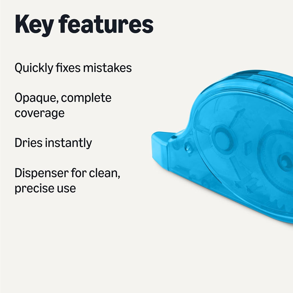 White Out Correction Tape with Dispensers 4 Pack, 39.3 ft Each, Multi-Color