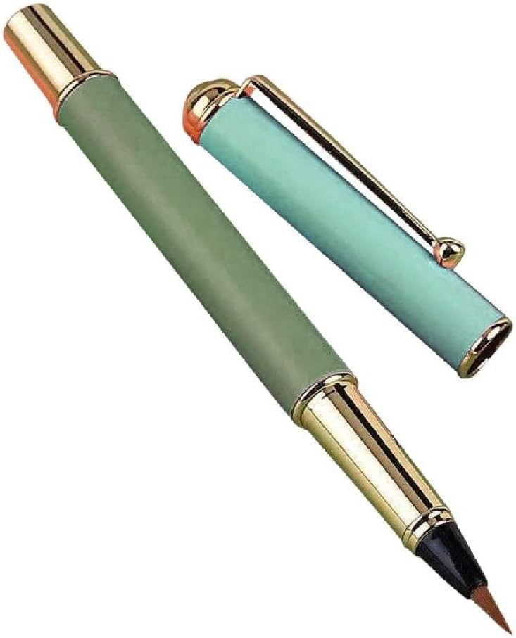 Refillable Chinese Brush Calligraphy Pen Set Metal Fountain Pen with Nibs, Ink & Cartridges