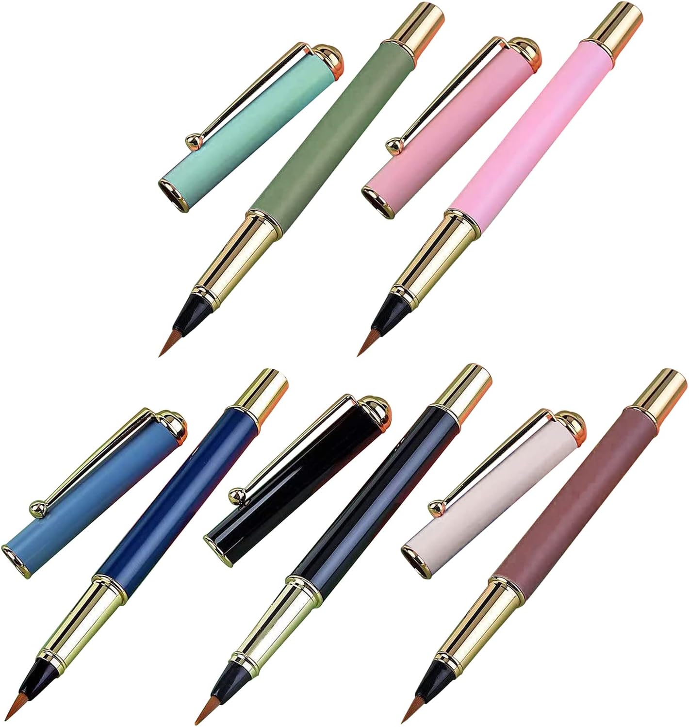 Refillable Chinese Brush Calligraphy Pen Set Metal Fountain Pen with Nibs, Ink & Cartridges