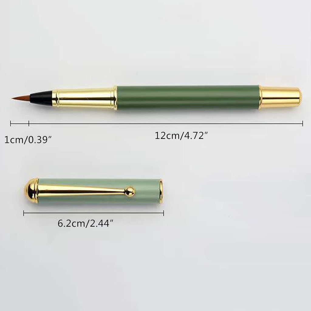 Refillable Chinese Brush Calligraphy Pen Set Metal Fountain Pen with Nibs, Ink & Cartridges