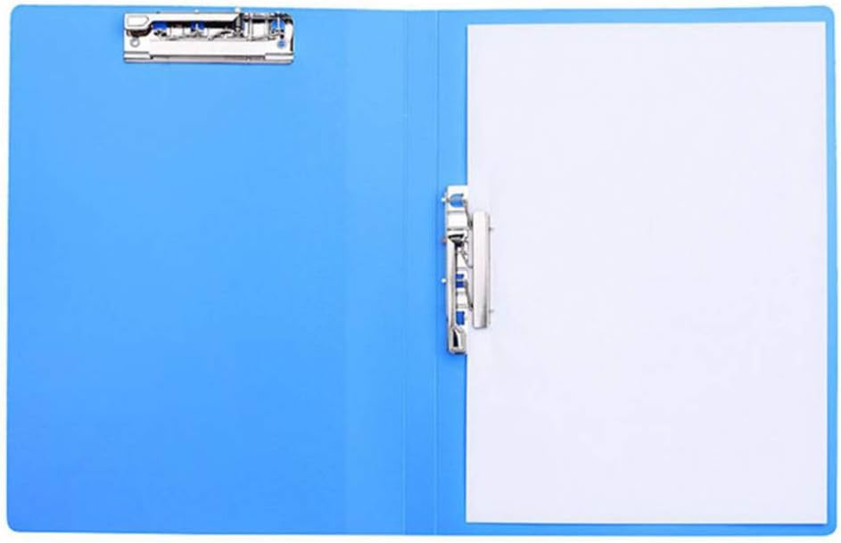 Double Strong File Folder with Clips Punchless Binder, Letter/A4 Size, 100 Sheet Capacity, Blue