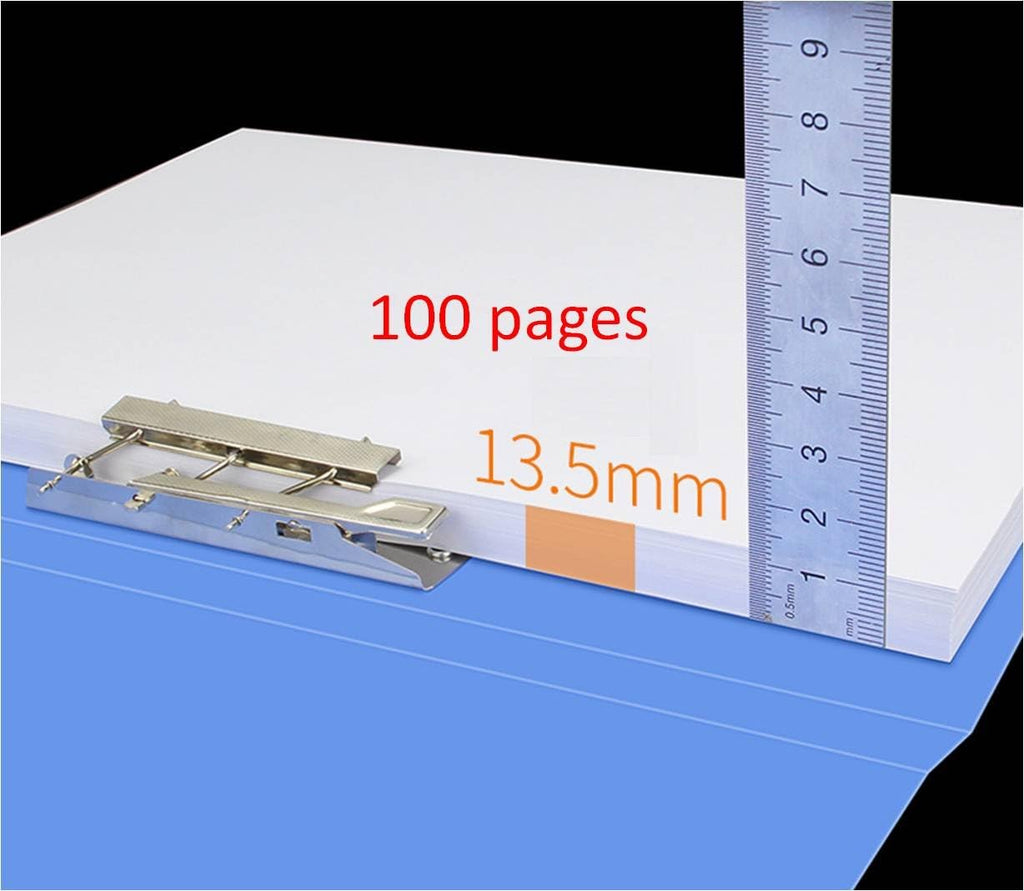 Double Strong File Folder with Clips Punchless Binder, Letter/A4 Size, 100 Sheet Capacity, Blue