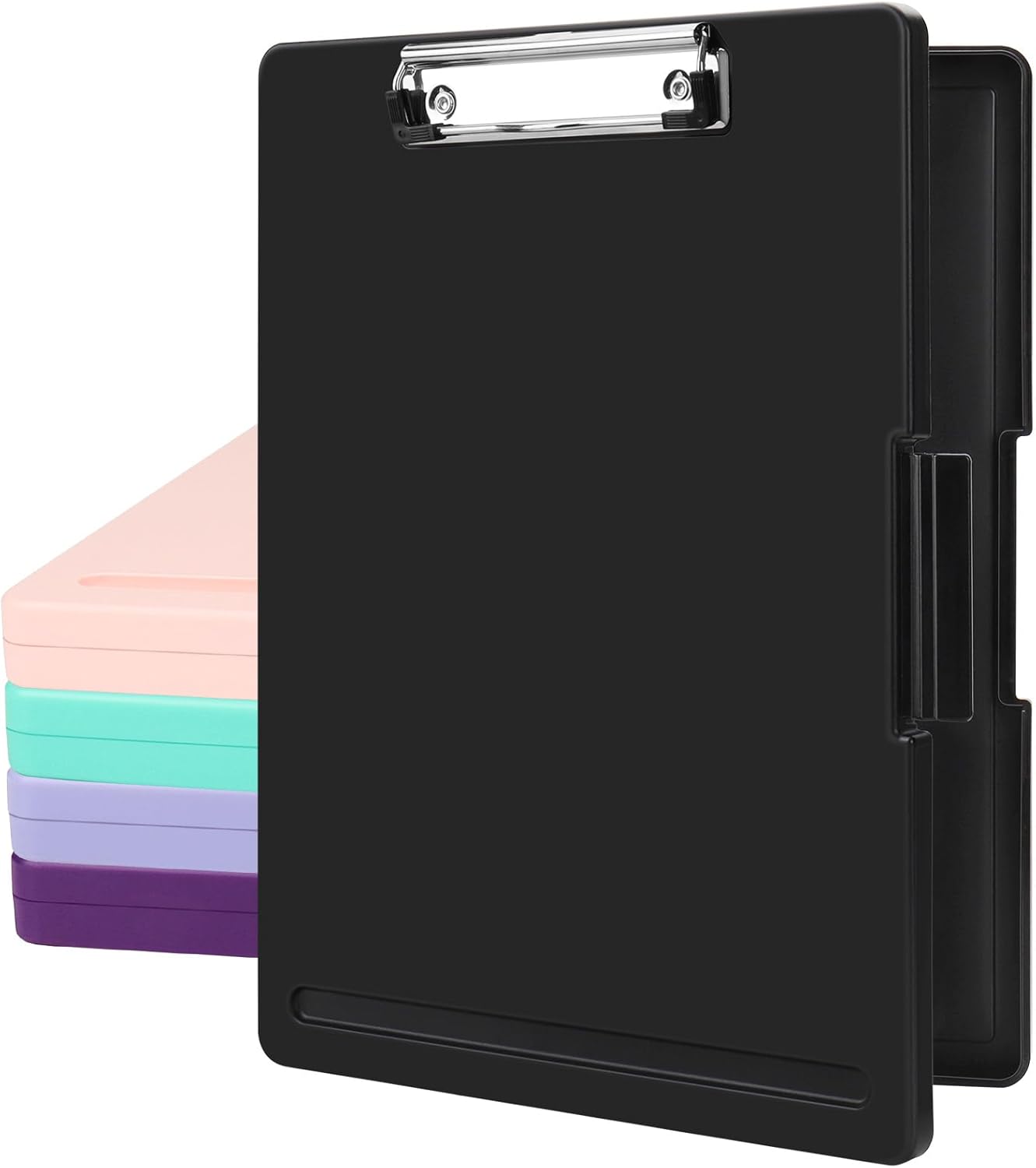 Storage Clipboard with Low-Profile Clip A4 Side-Opening Binder, Waterproof, Black