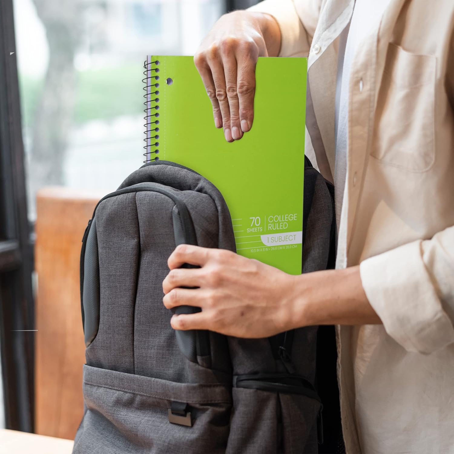 Spiral Notebooks 1 Subject, College Ruled, 70 Sheets, 3-Hole Punched (4 Pack, Assorted Colors)