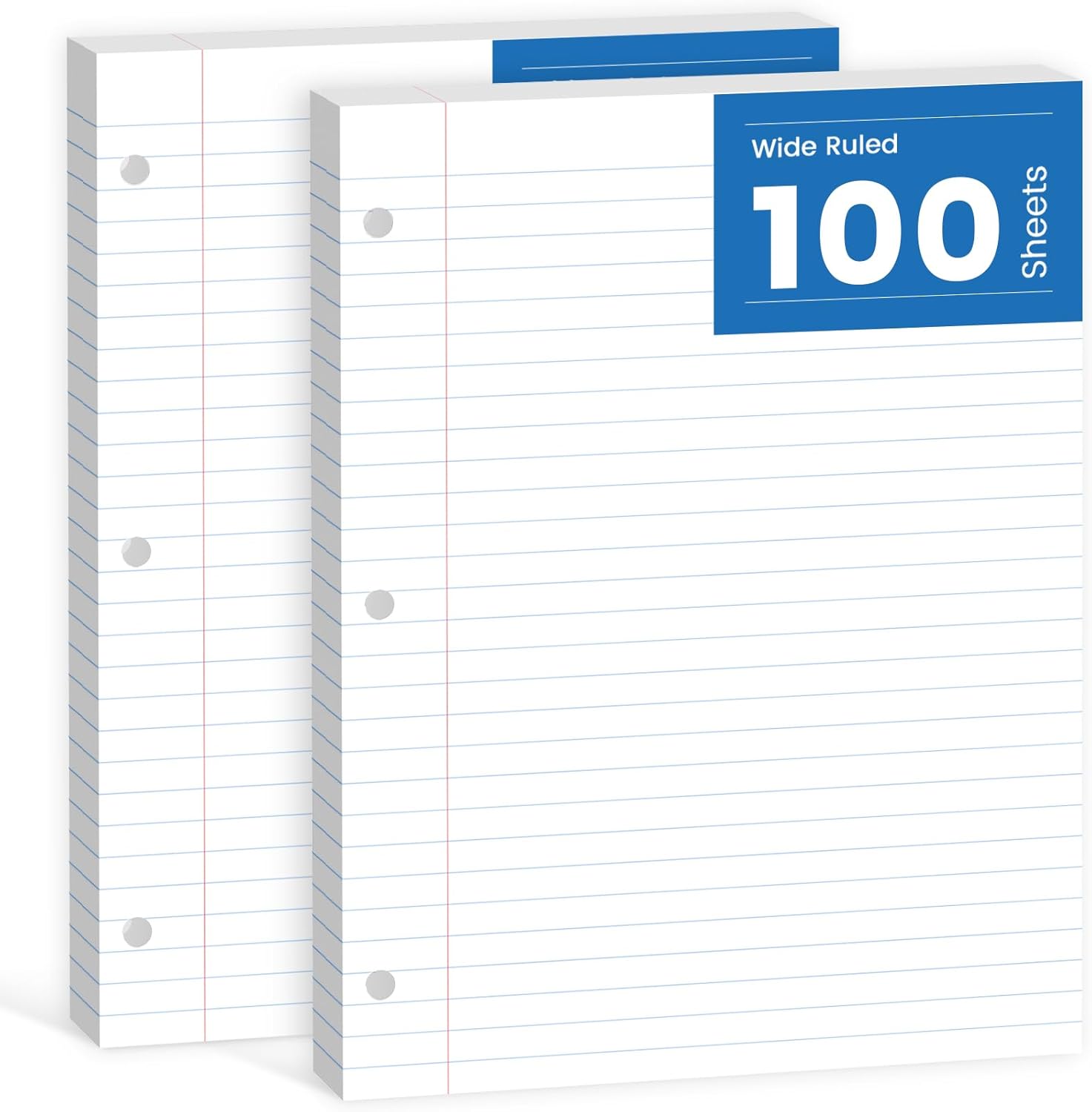 Loose Leaf Notebook Paper 8.5 x 11, College Ruled, 3-Hole Punched, 200 Sheets (2 Pack)