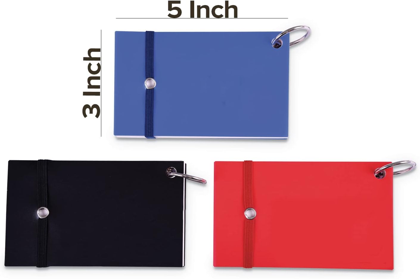 Ruled Index Cards with Ring 3x5 in, White, 100 Sheets per Pad, 3 Pack