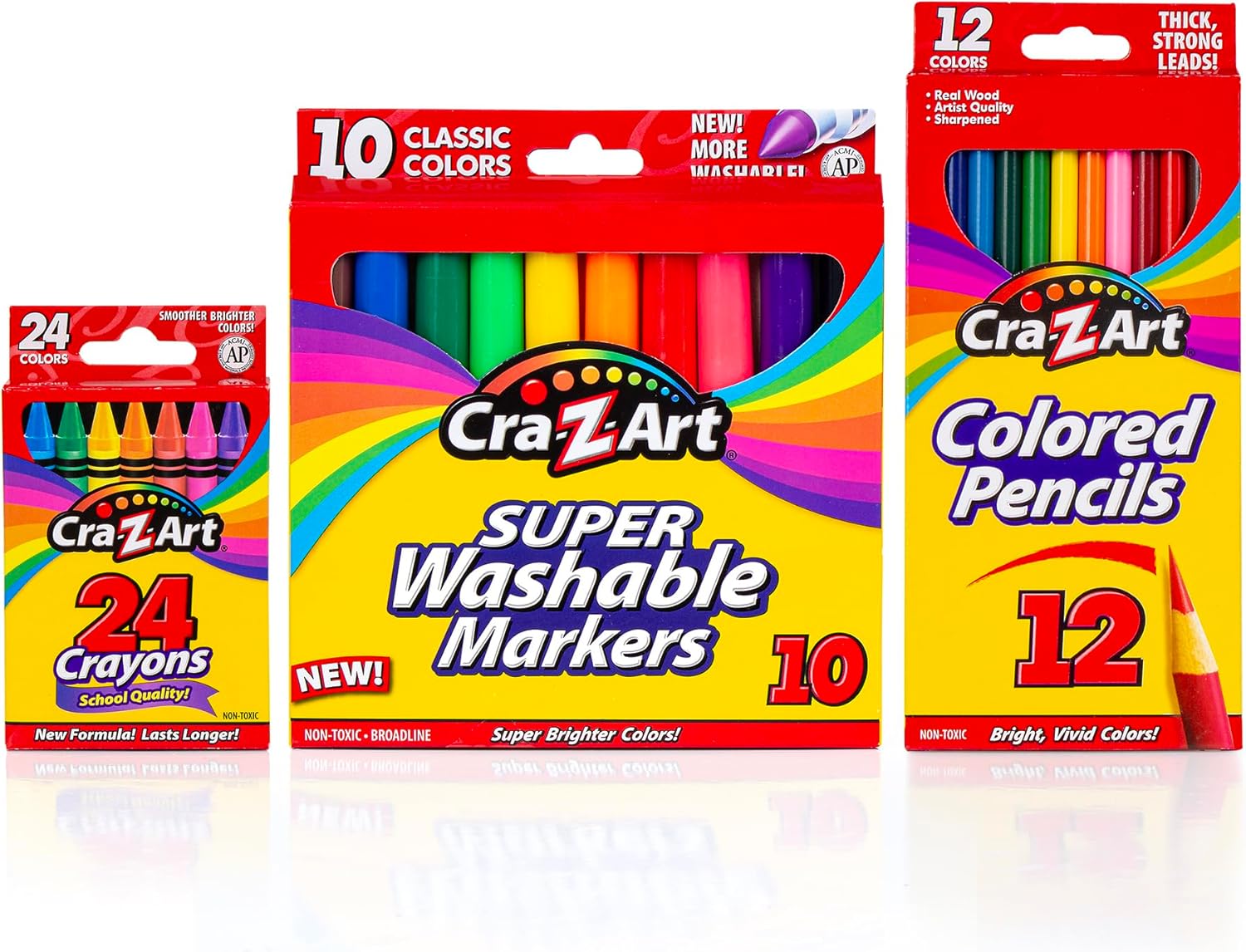 Cra-Z-Art Classic Bundle 46-Piece Crayons, Markers & Colored Pencils Set